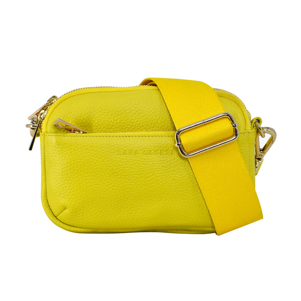 Mustard leather crossbody bag sale