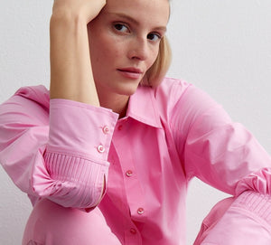 Pink Shirt with Sleeve Detailing