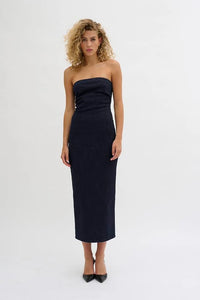 Strapless Dark Denim Dress