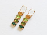 Green Squares Rectangle Earring