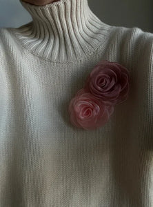 Pink Organza Flower -  with String