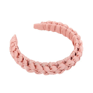 Rose Satin Braided Hair Band