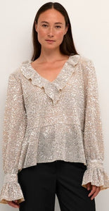 Sequin V Necked Top