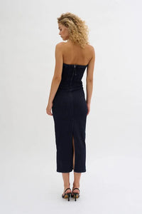 Strapless Dark Denim Dress