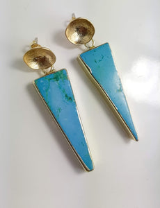 Turquoise and gold Earrings