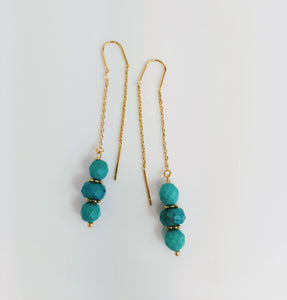 Turquoise and Gold Earrings