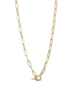 Gold T Bar Chunky Necklace