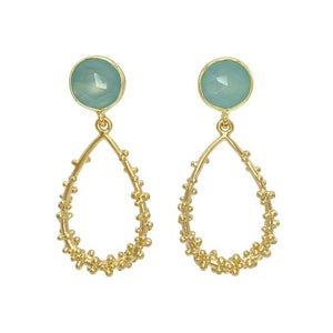 Pale Green and Gold Earrings